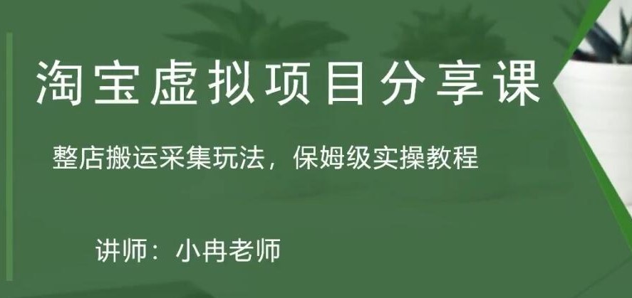 淘宝虚拟整店搬运采集玩法分享课_保姆级实操教程小目标分享网-专注资源收集分享平台小目标分享网