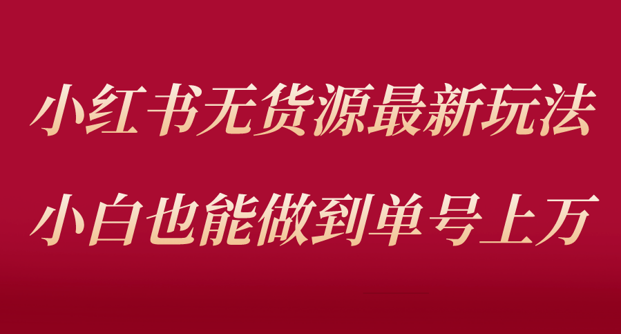 无货源也能赚钱！电商小白一周上万单，这个新玩法让你实现梦想！小目标分享网-专注资源收集分享平台小目标分享网